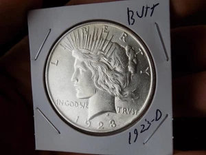 PEACE SILVER DOLLAR 1923 D FROSTY UNC++ NICE LUSTER KEY BETTER DATE UNC - Picture 1 of 5