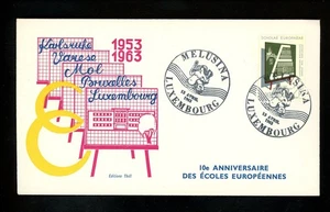 Postal History Luxembourg FDC #400 education school buildings 1963  - Picture 1 of 2