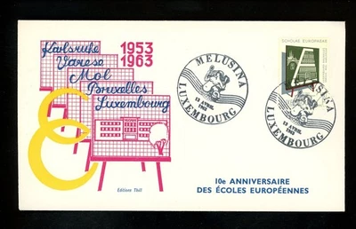 Postal History Luxembourg FDC #400 education school buildings 1963  - Image 1 of 2