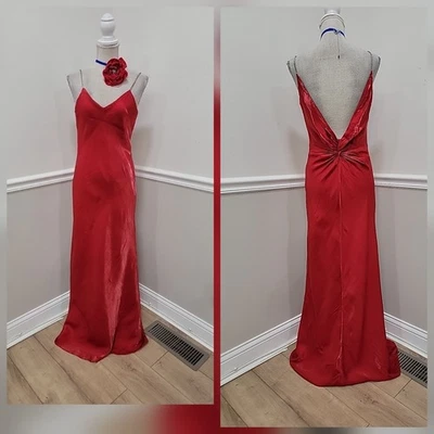 Vestido largo vintage Y2K Niki by Niki Livas rojo Iredesent para mujer Foto 1 de 4