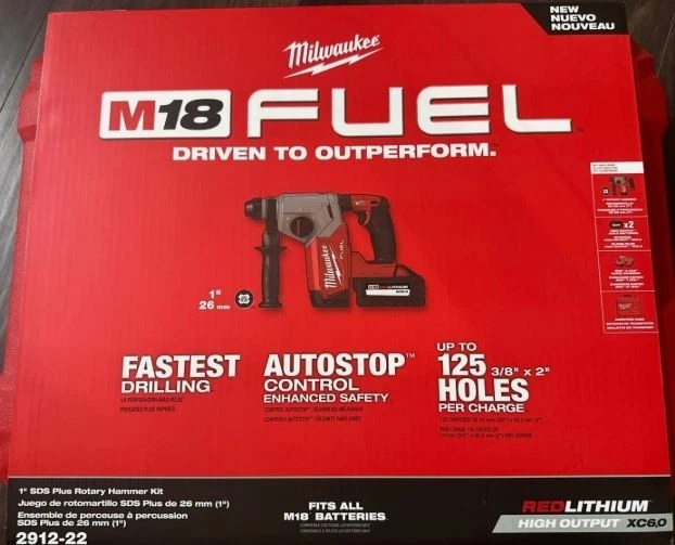 Milwaukee SDS Plus Rotary Hammer KitM18 FUEL 3-Mode Brushless 1" 18VOLT  2912-22 - Image 1 of 1