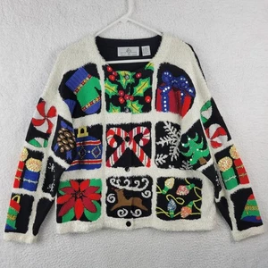 Design Options Philip Jane Gordon Christmas Holiday Cardigan Sweater XL - Picture 1 of 6
