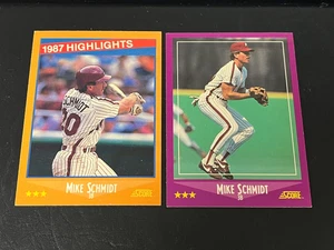 MIKE SCHMIDT 2 CARD LOT 1988 SCORE Baseball Cards #16 & #657 PHILLIES HOF - Picture 1 of 1
