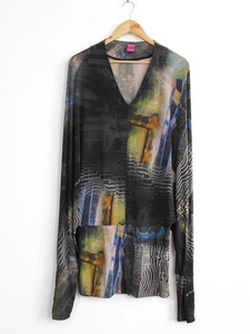 Save The Queen LongSleeve Tunic Multicolor Pattern, Size XL XXL - Picture 1 of 9