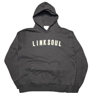 Linksoul Hoodie Sweatshirt Herren Medium Schwarz Pullover Patch Spellout Logo Golf - Bild 1 von 8