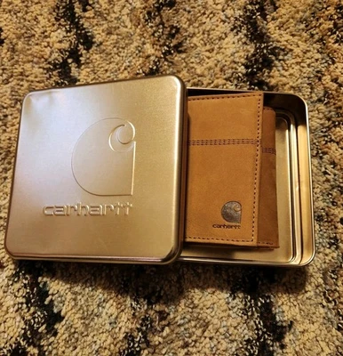 Cartera Carhartt para hombre de cuero con montura triple Carhartt marrón Foto 1 de 4