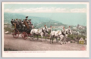 Duluth MN Coaching Party Postcard Boulevard Drive Copyright 1904 Horses - Picture 1 of 2