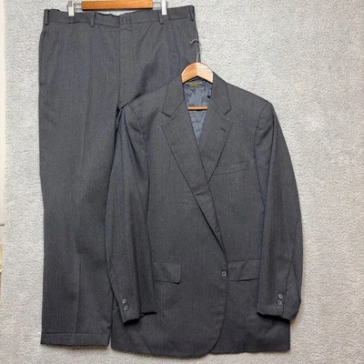 Traje de lana Brooks Brothers Makers de colección para hombre 46L 38 gris espiga clásico premium Foto 1 de 4