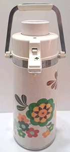 Vintage 70's Thermos Armbee Pump Dispenser 1.9L Picnic Party Flowers Hippie - Picture 1 of 8