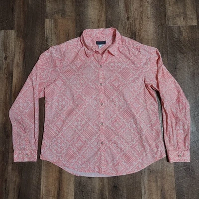 Blusa grande para mujer Reyn Spooner camisa con botones floral rosa Foto 1 de 4