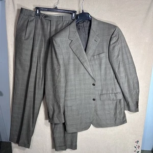 CANALI 42L Slim Braun Kariert IT 54 L Super 120'S 2 Teiler Anzug 35x32 Italy Wolle - Bild 1 von 23