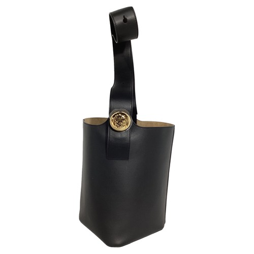 Borsa a tracolla Loewe Medium Pebble Bucket in pelle donna nera taglia unica