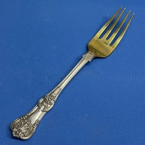Tiffany English King Sterling Silver 8 1/2" Serving Fork, Gold Wash Tines - Mono - Picture 1 of 4