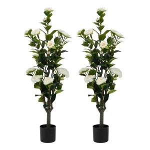 2pack Artificial Tea Rose Tree,97cm Plant,simulated Tea Rose Tree  White - Picture 1 of 16