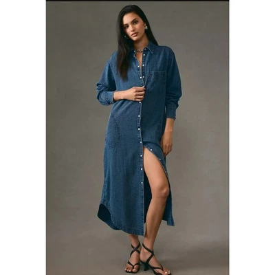 Nuevo con etiquetas Vestido Anthropologie Pilcro Denim Manga Larga Buttondown $148 XXS/XS Midi Foto 1 de 4