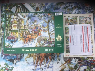 HOP  500XL jigsaw puzzle SNOW COACH- complete - Image 1 of 2