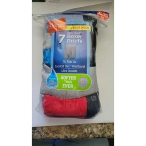 NEW Hanes Boys Boxer Briefs 18-20 tagless Cool Comfort No Ride Up pkg of 7 NIP - Picture 1 of 7