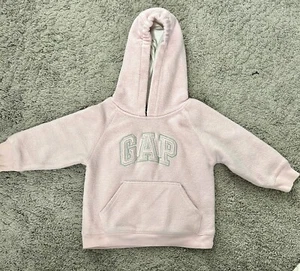 Girls Baby Gap Fleece Pull Over Pink Hoodie 2T - Picture 1 of 3
