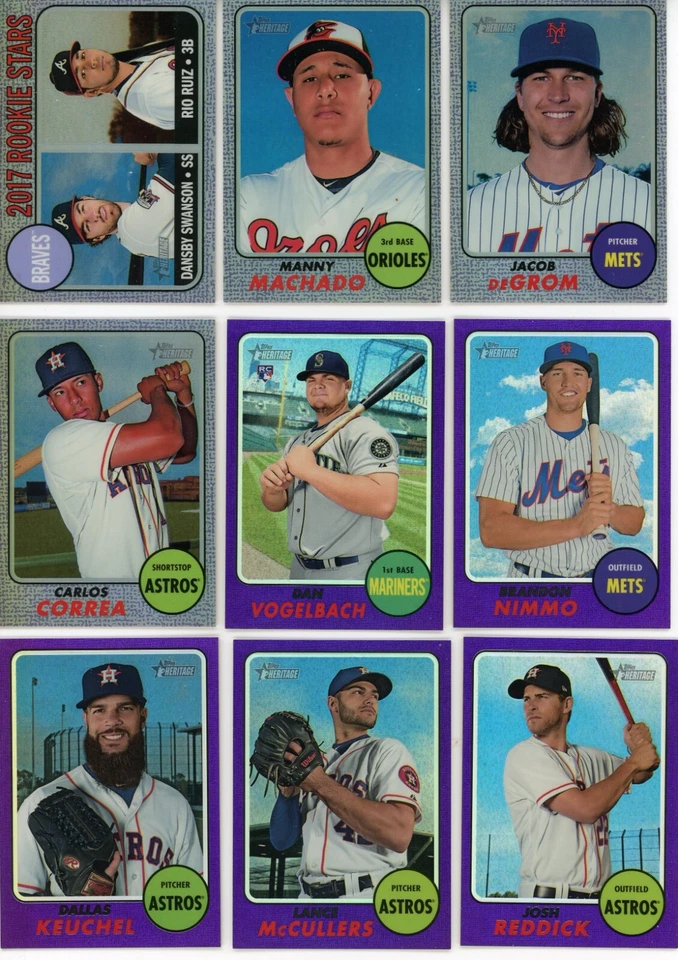 2017 Topps Heritage Baseball PURPLE REFRACTORS YOU PICK *Finish Your Set* - Image 1 of 1