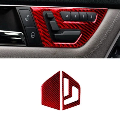 For Mercedes-Benz C Class W204 07-13 Type A Red Carbon Fiber Door Handle Trim 2* - Imagem 1 de 4