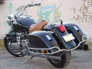 SADDLEBAGS SADDLE BAG RAIL GUARD 4 HONDA VALKYRIE CHROME NICE - Picture 1 of 8