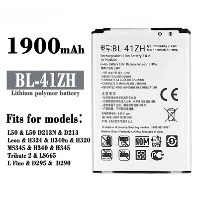 BATERÍA NUEVA LG BL-41ZH PARA LS665 L50 LEON LTE RISIO H345 H340 F Y L33L 1900mAh Foto 1 de 4