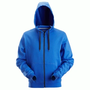 Sudadera de trabajo con capucha con cremallera completa Snickers 2801, revestimiento suave, azul verdadero - Imagen 1 de 1