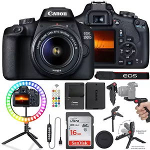 Canon EOS 3000D DSLR Camera w/ EF-S 18-55mm III f/3.5-5.6 Lens Accessory Bundle - Picture 1 of 11