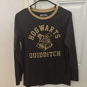 Harry Potter Kids XL Hogwarts Quidditch Gray Long Sleeve T Shirt Unisex NWT Preo - Picture 1 of 6