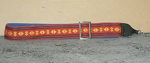 Beautiful 1970's Red & Yellow Diamond Pattern Hippie Style Camera Strap A4199 - Picture 1 of 1