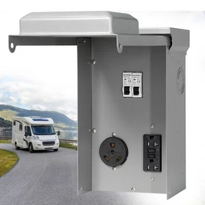 30 Ampères RV Sortie Box RV Panneau Électrique avec UL Listé 30 Amp + GFCI 20 Amp Re... - Photo 1/7