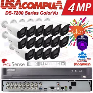 Hikvision 4K 16CH CCTV Camera system DS-7216HQHI-M2/S Bullet 2MP ColoRVu PIR Lot - Picture 1 of 22