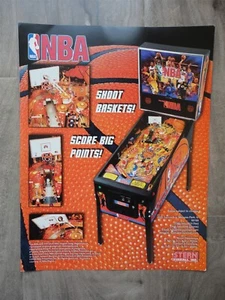 NBA Pinball Machine Promo Flyer Stern - Picture 1 of 1