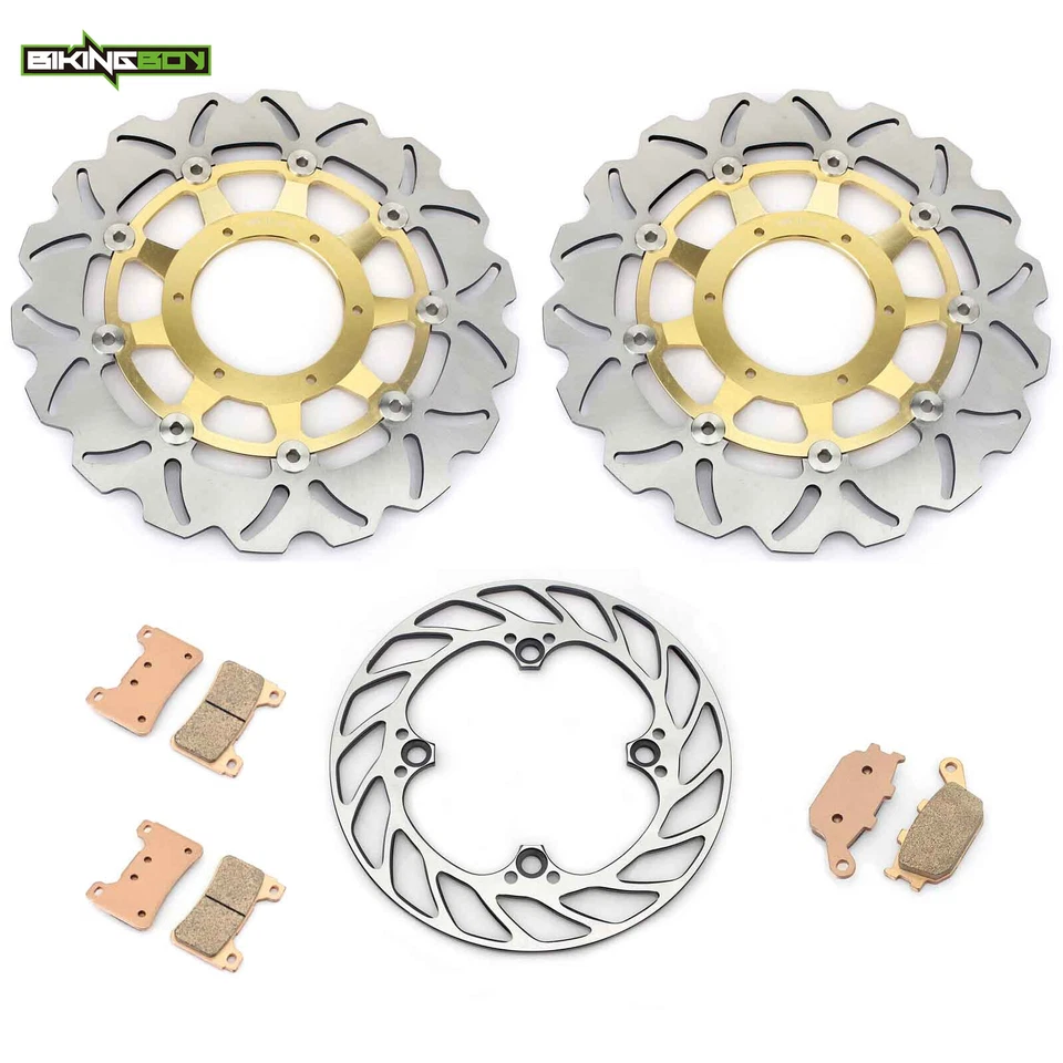For Honda CBR600RR 2005 2006 Front Rear Brake Discs Rotors Pads CBR 600 RR Gold - Image 1 of 4