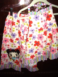 Abito estivo T28 usato in ottime condizioni bambina taglia 4T Nickelodeon Ni Hao Kai Lan 2 pezzi cotone GEMELLI - Foto 1 di 7
