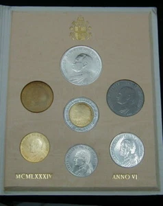 1984 Italy Vatican complete set coins UNC with silver in official white box - Picture 1 of 1