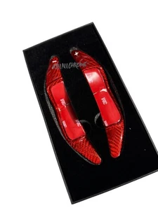 MINI R56 Genuine Carbon Fibre Red Steering Wheel Paddle Shifters R55 R57 R58 - Picture 1 of 4