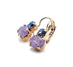 Earrings By Mariana Woman Gorgeous Tanzanite and Violet Ice Swarovski Crystals - Picture 1 of 6