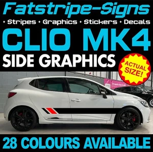 passend für Renault Clio MK4 GRAFIKSTREIFEN AUFKLEBER ABZIEHBILDER 1.2 1,5 D SPORT RS 200 - Bild 1 von 2