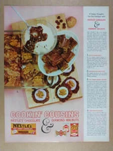 1961 Nestle's Chocolate Diamond Walnuts Holiday Recipes vintage print Ad - Picture 1 of 1