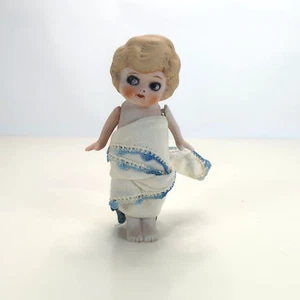 Figura Muñeca Niña Charlotte Flapper Congelada Cerámica Bisque De Colección Hecha en Japón - Imagen 1 de 8