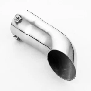 Polish Stainless Steel 2.5" In Turn Down Exhaust Tip 2.5" Out Bolt On 8.31" L - Picture 1 of 7
