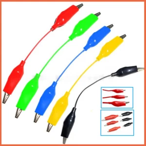 Alligator Crocodile Clips Test Leads Double Ended Electrical Clamp Insulated - Picture 1 of 12
