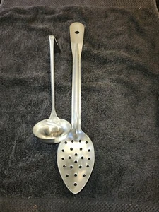 Vintage TOCCOA Stainless Steel Slotted Spoon, Brooklyn, NY & Unbranded Ladle - Picture 1 of 8