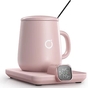 Heated Coffee Mug Warmer & Mug Set - Heated Mug Warmer Plate with Auto Shut Off, - Picture 1 of 12