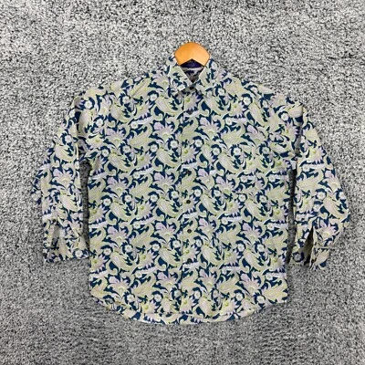 Camisa Alan River Para Hombres Mediana Cachemira Abotonada Audaz Psicodélica Boho Mod M Foto 1 de 4