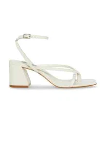 Steve Madden ALAI02S1 Mujer Alaina Tacón Sandalia Cuero Hueso EE. UU. Talla 11 - Imagen 1 de 6