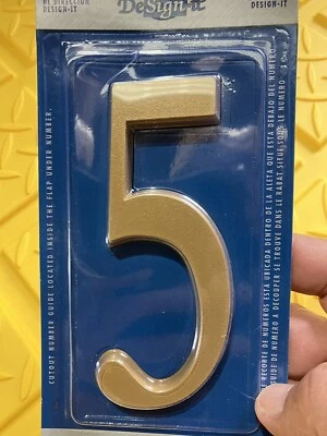 (WhiteHall) DeSign-it PLACA DE DIRECCIÓN #5 LATÓN SATINADO 4,75" Foto 1 de 4
