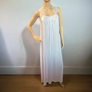 Vanity Fair Maxi Nachthemd Nylon Chiffon bestickt Spitze Träger Petite 53" Vintage - Bild 1 von 15