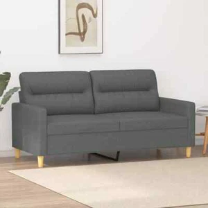 vidaXL 2-Seater Sofa Dark Grey 140 cm Fabric - Picture 1 of 8